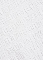 Veronica Beard - Wyles ruffled shirred cotton-jersey top - White - L