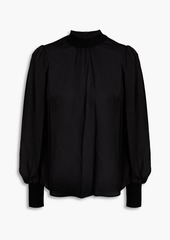 Veronica Beard - Zegler gathered crepe de chine blouse - Black - US 0
