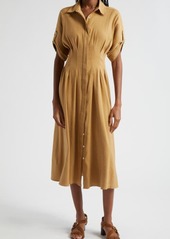 Veronica Beard Adavi Linen Blend Shirtdress