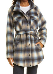 Veronica Beard Amari Plaid Tie Waist Jacket in Khaki Multi at Nordstrom