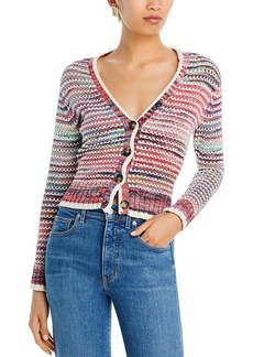 Veronica Beard Ansonia Striped Cotton Cardigan Sweater