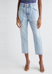 Veronica Beard Arya High Waist Crop Straight Leg Jeans