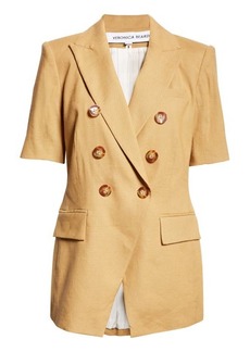 Veronica Beard Atwood Short Sleeve Linen Blend Dickey Jacket
