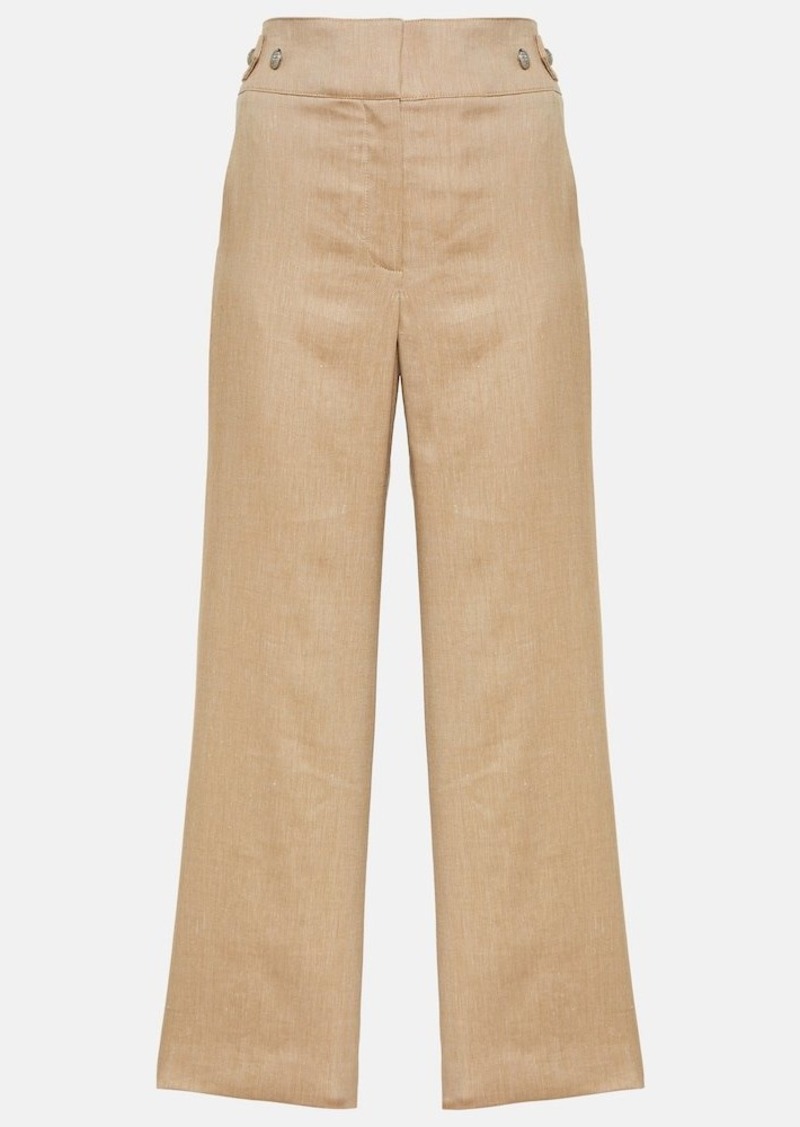 Veronica Beard Aubrie linen-blend cropped pants