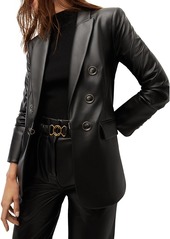 Veronica Beard Beacon Dickey Faux Leather Blazer