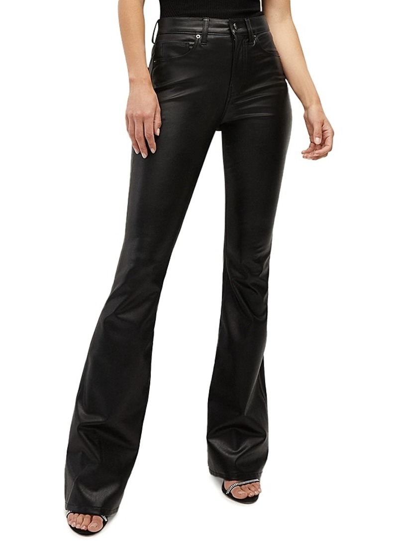 Veronica Beard Beverly High Rise Faux Leather Flare Jeans in Black