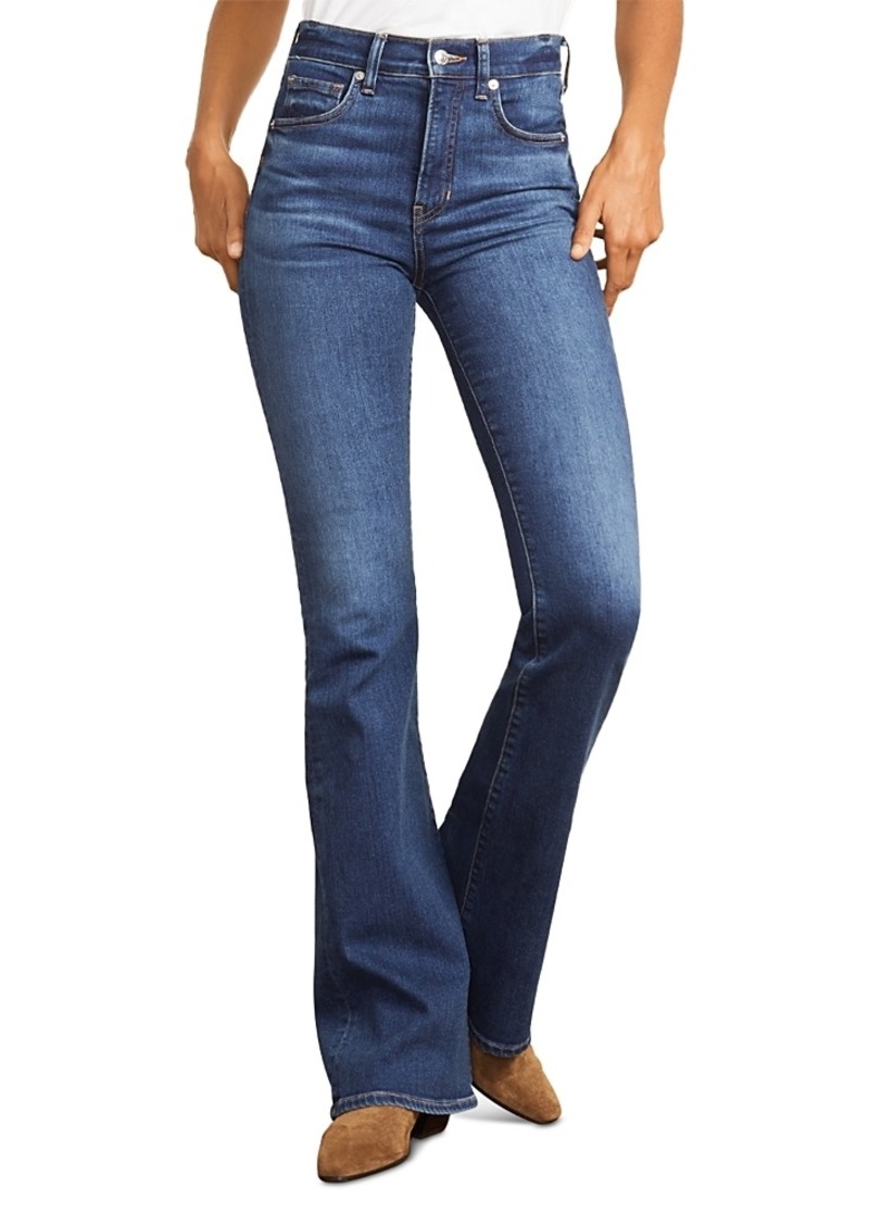 Veronica Beard Beverly High Rise Flare Jeans in Bright Blue