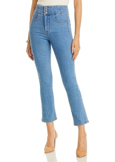 Veronica Beard Carly High Rise Cropped Skinny Jeans in Float On