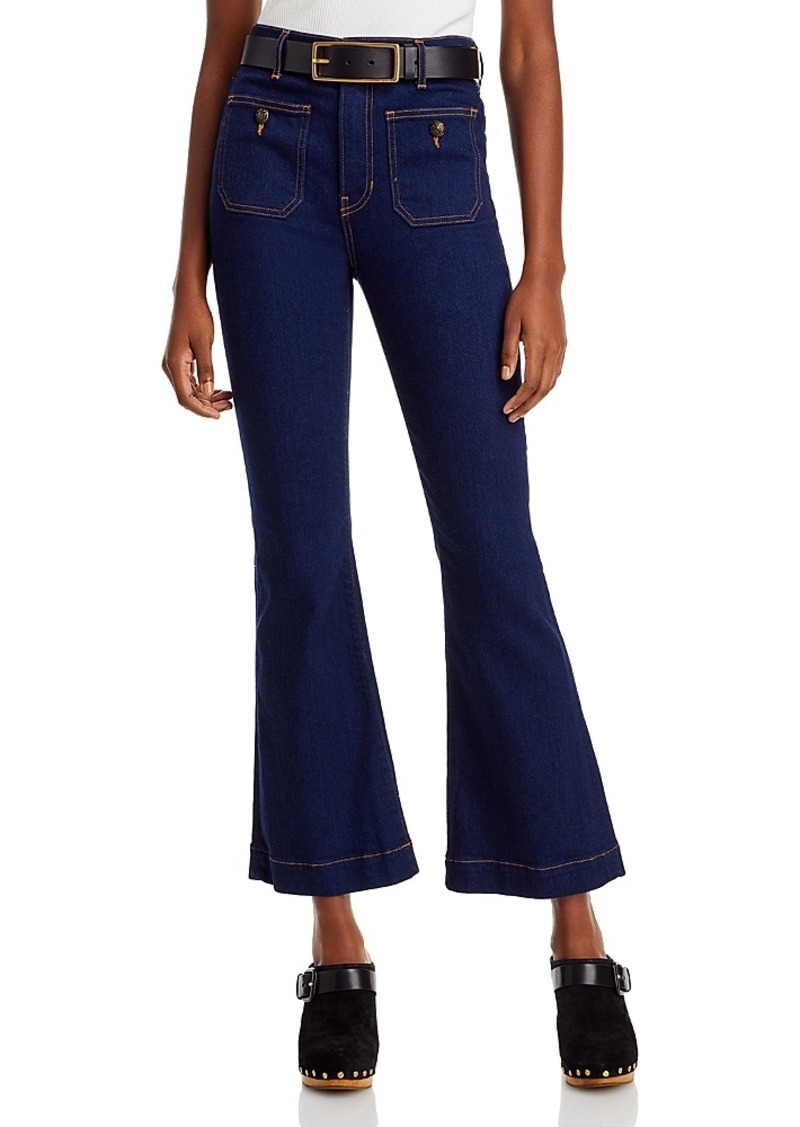 Veronica Beard Carson High Rise Ankle Flare Jeans in Oxford