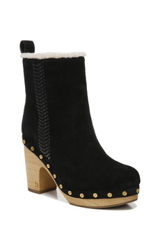 Veronica Beard Daxi Genuine Shearling Lined Clog Bootie in Black at Nordstrom