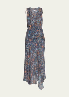 Veronica Beard Dovima Floral Sleeveless A-Line Maxi Dress