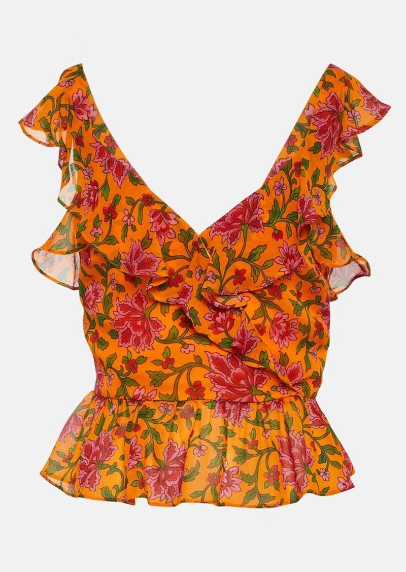 Veronica Beard Floral silk top