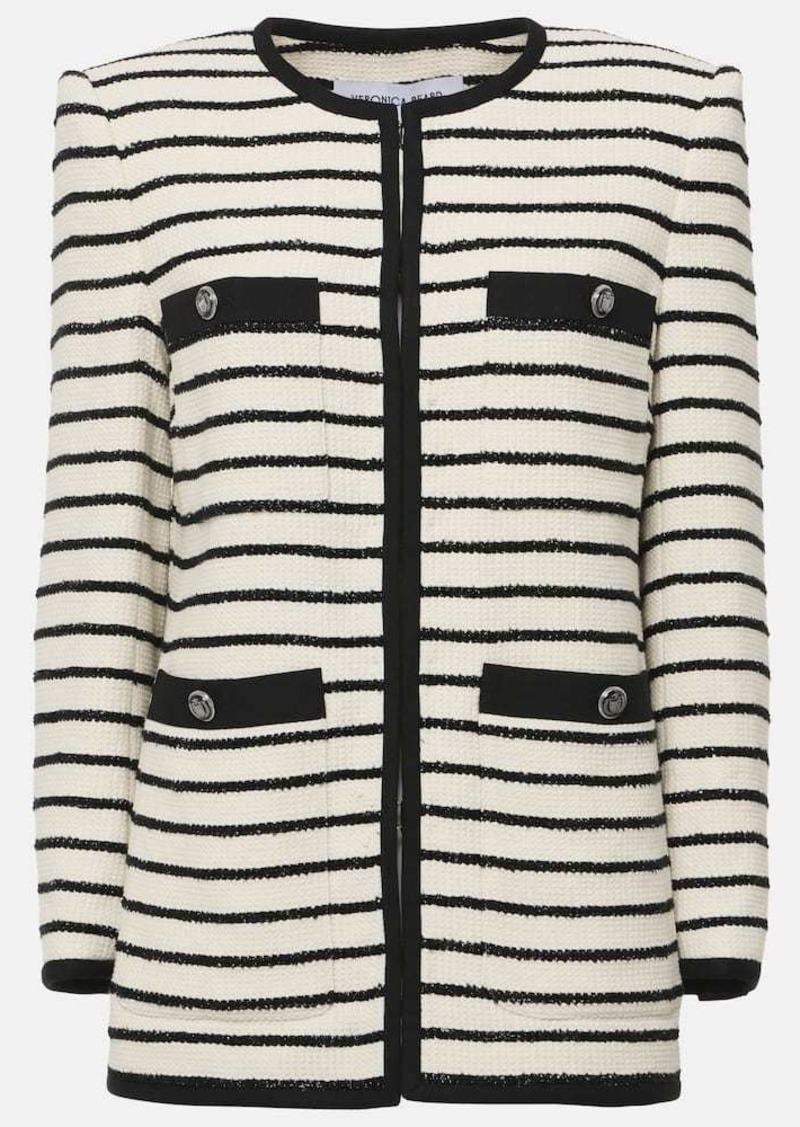 Veronica Beard Foster striped cotton-blend jacket