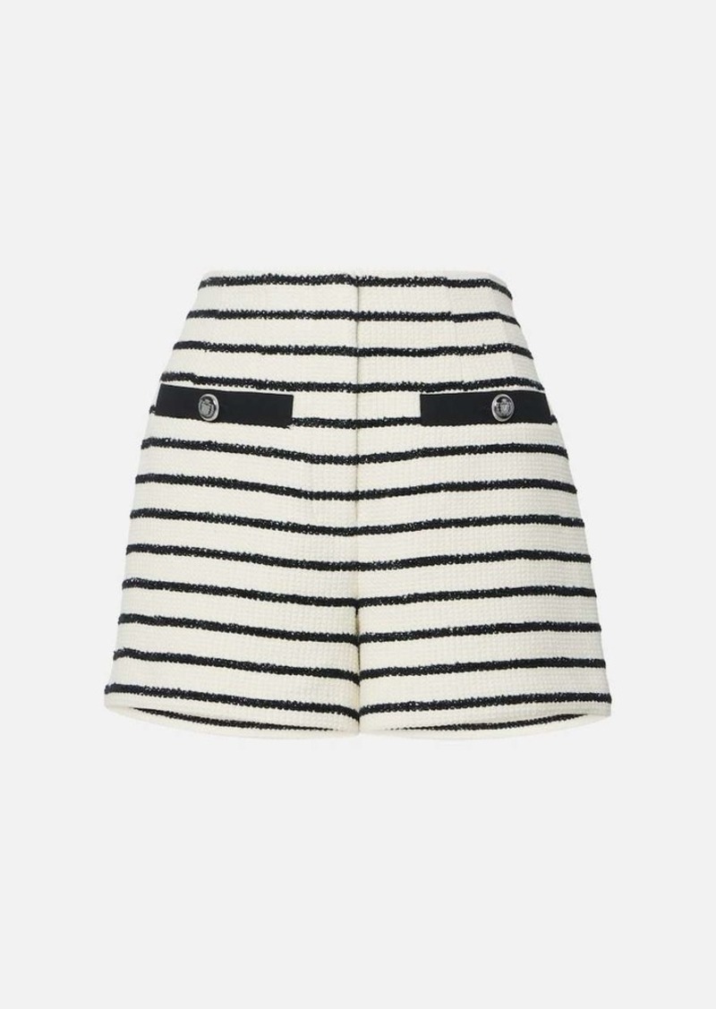 Veronica Beard Gershwin striped cotton-blend shorts