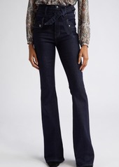 Veronica Beard Giselle Belted High Waist Slim Flare Jeans