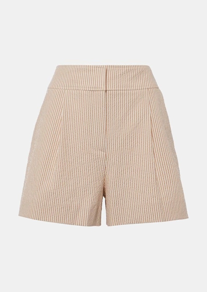 Veronica Beard Haina high-rise cotton seersucker shorts