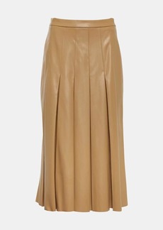 Veronica Beard Herson pleated faux leather midi skirt