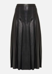 Veronica Beard Herson pleated faux leather midi skirt