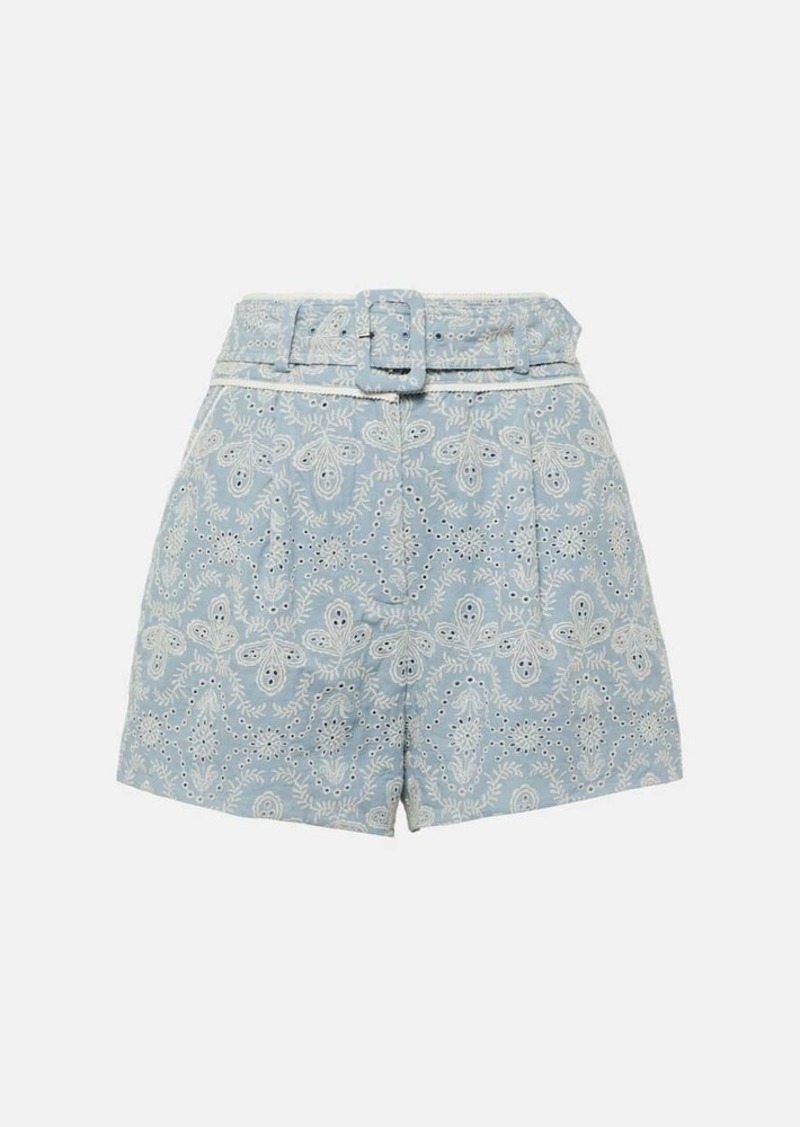 Veronica Beard Hobbes high-rise cotton shorts