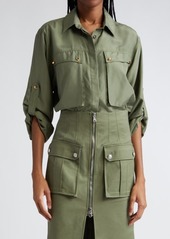 Veronica Beard Jada Silk Utility Shirt