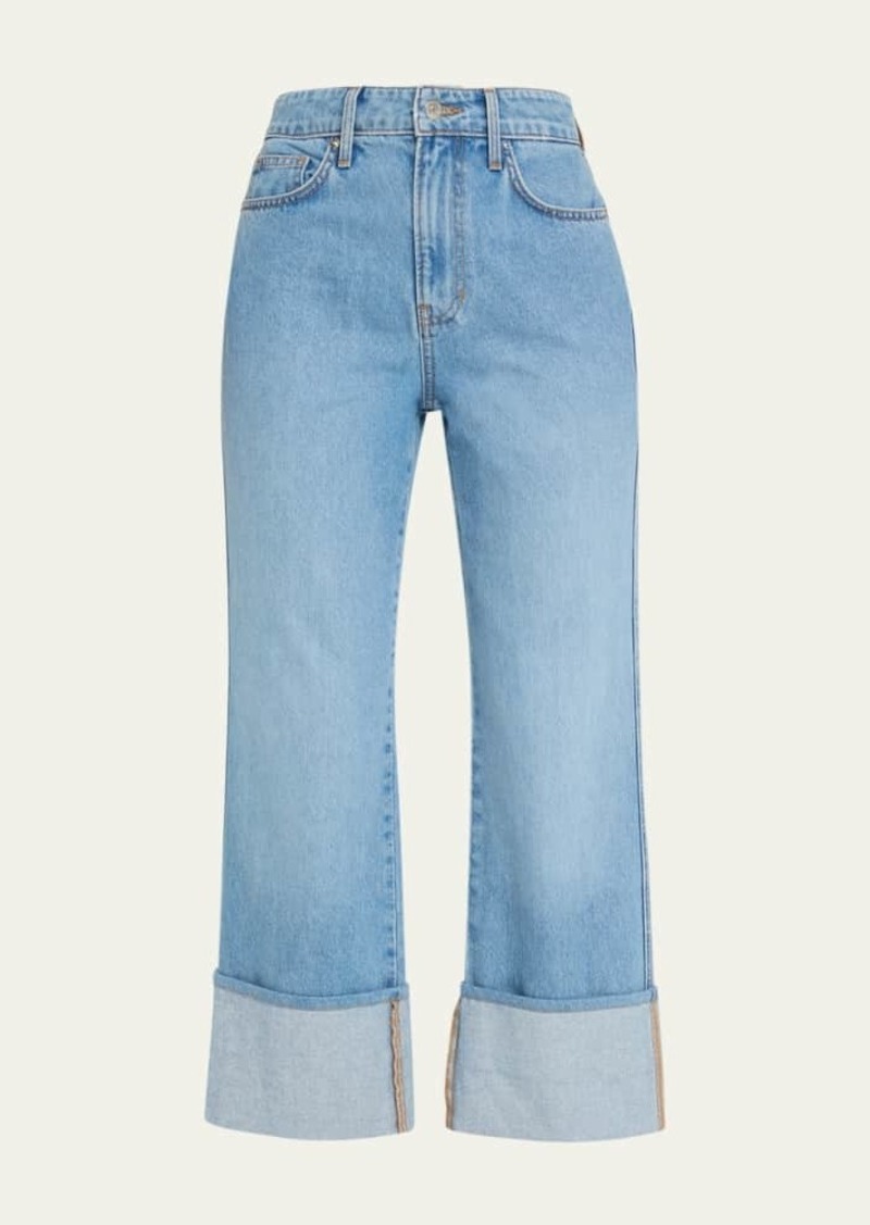 Veronica Beard Dylan High Rise Straight Cuffed Jeans