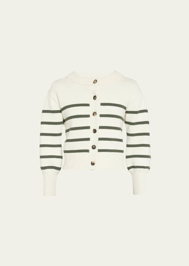 Veronica Beard Kylin Striped Button-Front Cardigan