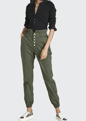 Veronica Beard Jeans Tedi High-Waist Button-Fly Pants