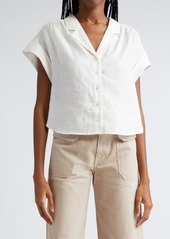 Veronica Beard Kasa Linen Short Sleeve Button-Up Shirt