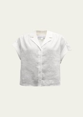 Veronica Beard Kasa Short-Sleeve Linen Top