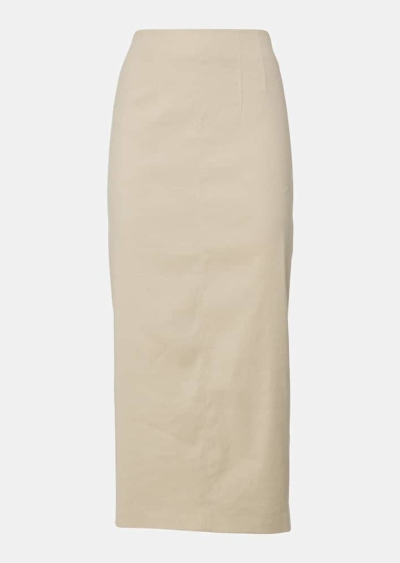 Veronica Beard Kimpton linen-blend midi skirt