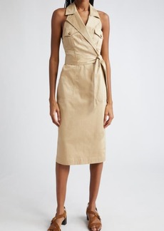 Veronica Beard Kitana Sleeveless Stretch Cotton Coat Dress