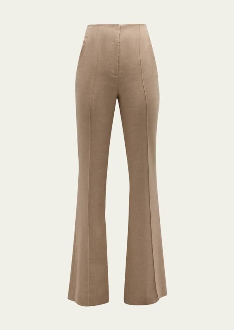 Veronica Beard Komi Pintuck Flare Pants