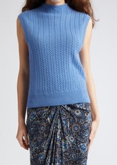 Veronica Beard Letita Cable Cap Cashmere Sweater