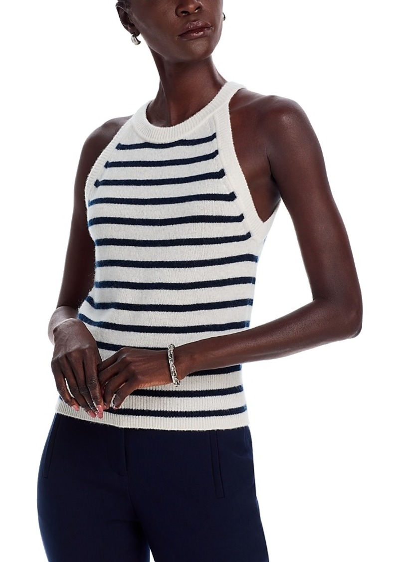 Veronica Beard Myrick Striped Cashmere Sleeveless Top