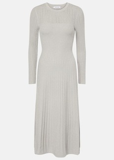 Veronica Beard Nami knitted lamé midi dress