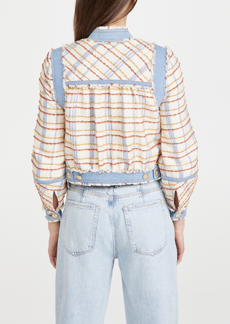 VERONICA BEARD Kimpton checked flannel and denim jacket