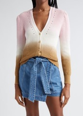 Veronica Beard Parula Dip Dye Cotton Cardigan