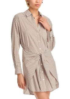 Veronica Beard Roanoke Striped Tie Waist Shirt Dress