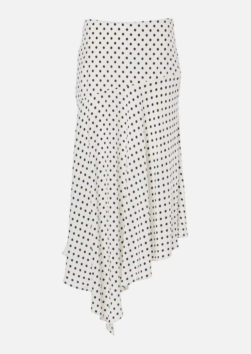 Veronica Beard Rosemary polka-dot silk-blend midi skirt