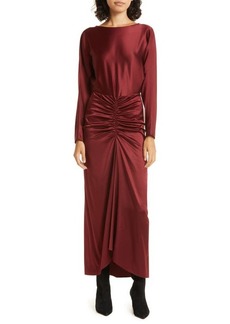 Veronica Beard Sabri Long Sleeve Stretch Silk Dress