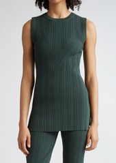 Veronica Beard Semma Variegated Rib Sleeveless Sweater