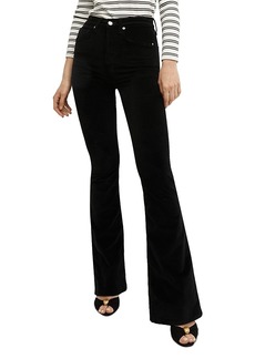 Veronica Beard Sheridan High Rise Bell Flare Velvet Jeans in Black
