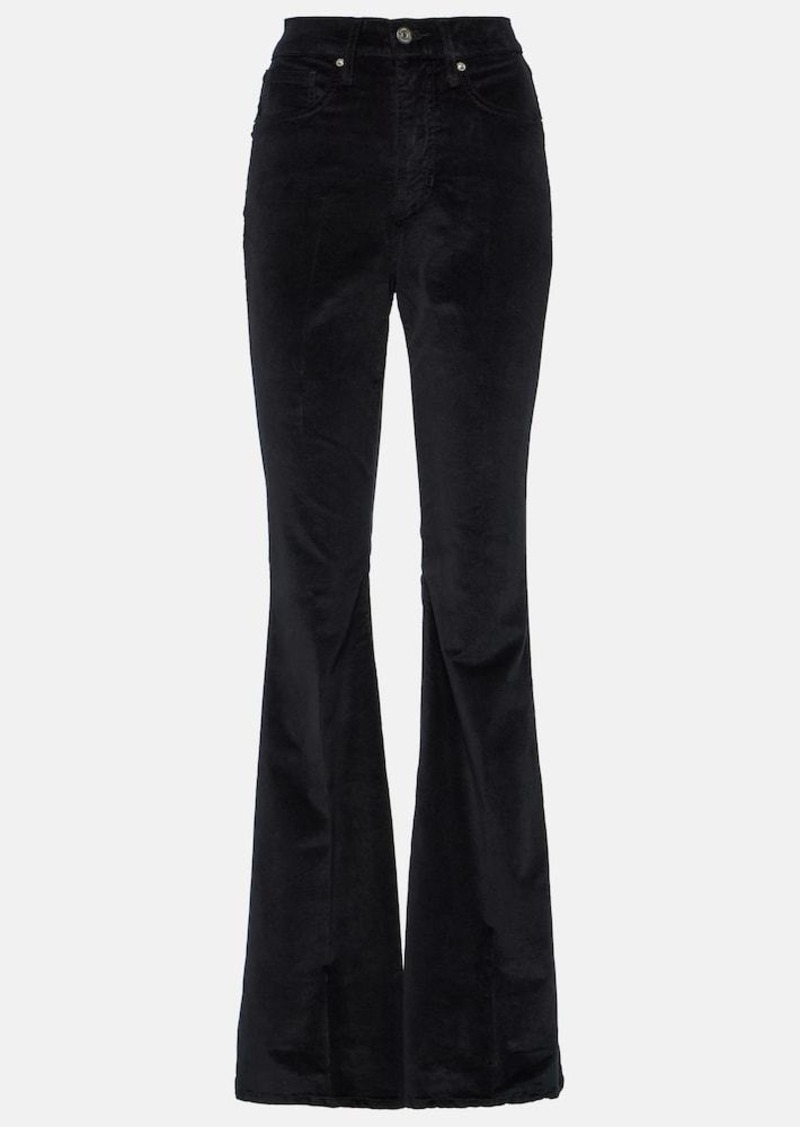 Veronica Beard Sheridan high-rise velvet flared pants