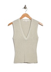 Veronica Beard Sid Pointelle Rib Sweater Tank in Silver at Nordstrom