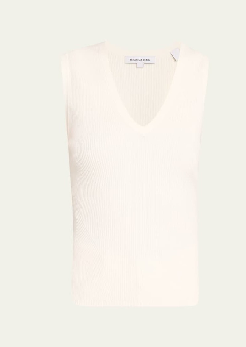 Veronica Beard Sid Ribbed Sleeveless Sweater