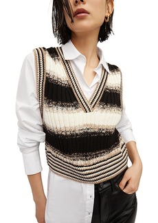 Veronica Beard Spear Mixed Media Sweater Vest Top