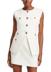 Veronica Beard Tamara Collarless Button Up Vest