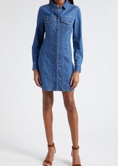 Veronica Beard Tami Long Sleeve Denim Mini Shirtdress