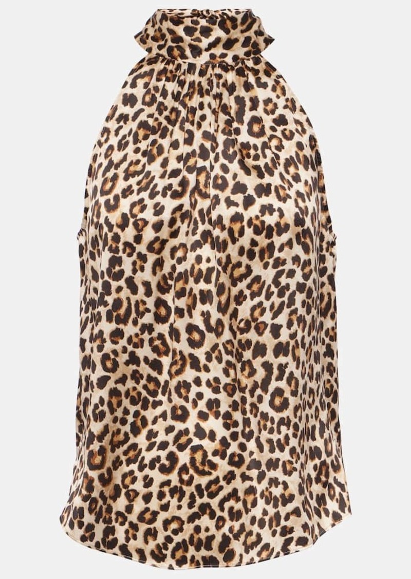 Veronica Beard Tanisha leopard-print silk-blend top