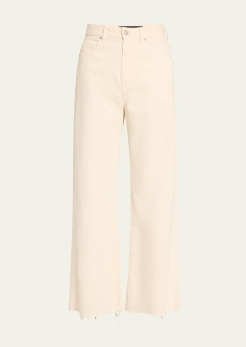 Veronica Beard Taylor Cropped High-Rise Wide Jeans